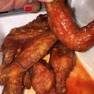 Honey based buffalo sauce! It was yummy