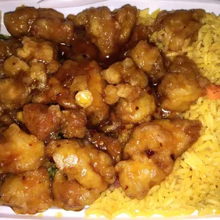 Their yummy general Tso chicken...