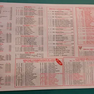 This is the main menu, but there are a few items not on the menu, like tofu dishes, that you have to ask for specifically.