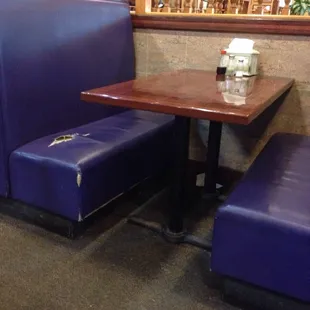 These booths have seen better days!