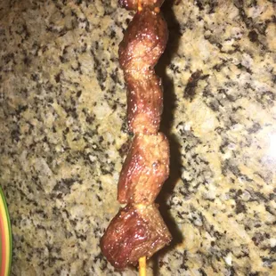 Beef skewers were a little dry