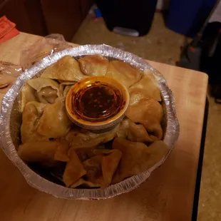 Fried szechuan dumplings