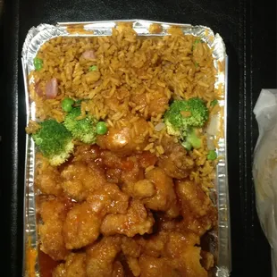 Honey chicken combination platter
