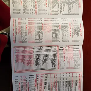 Inside of menu