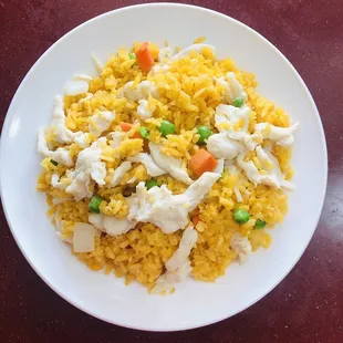 a plate of rice and vegetables