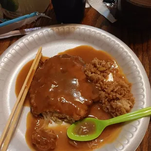 Shrimp egg foo young Fried rice
