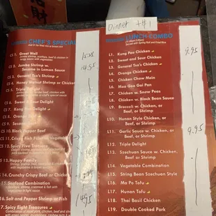 menu