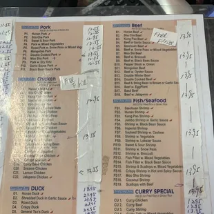 menu
