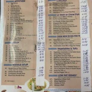 menu