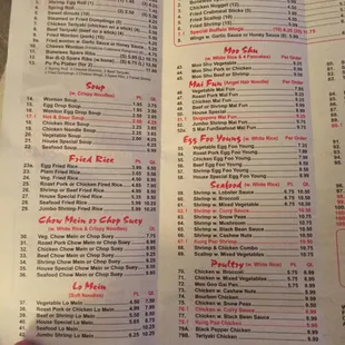 sushi and sashimi, menu