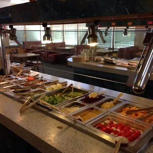 interior, sushi and sashimi