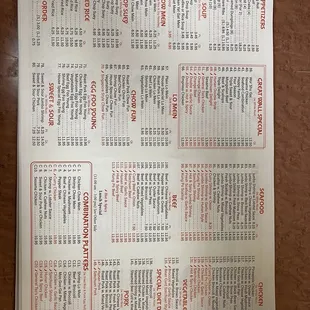Up to date menu, 17/JUN/2023.
