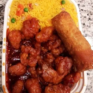 General Tso Combination Platter.