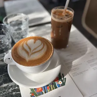 Two dirty chais with oat milk