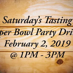 Super Bowl Drink Ideas Tasting this Saturday!