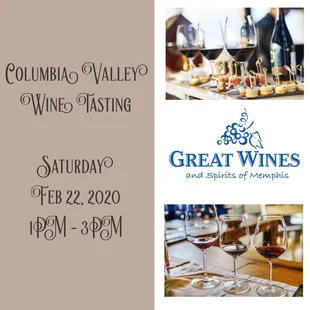 It's Wine O'Clock! This Saturday, we will be tasting delicious Columbia Valley Wines!