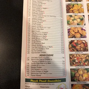 menu