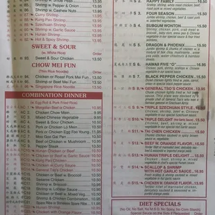 the menu