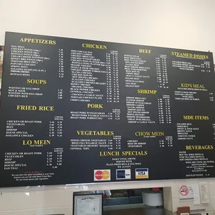 a menu for a restaurant