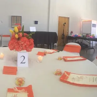 Wedding and reception set up