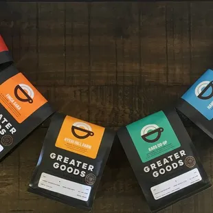 a variety of coffee roasters