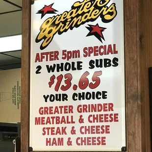 Menu specials