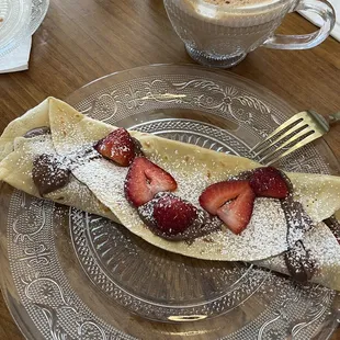Nutella and strawberry crepe