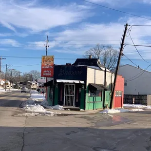 the corner of a street