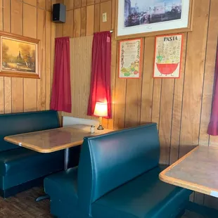 booths and tables in a restaurant
