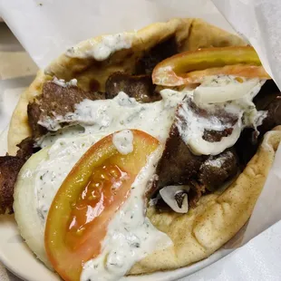 Gyro Sandwich on Pita Bread Sandwich