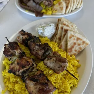 Chicken Souvlaki Skewer plate