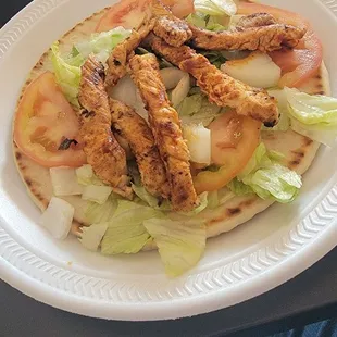Chicken gyro asked for light on meat. Perfect