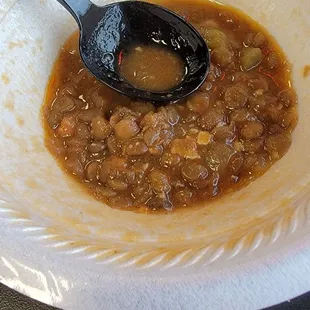 Lentil soup great on winter day... hot and flavorful
