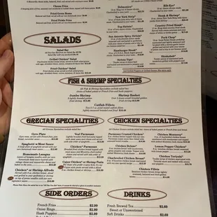 the menu