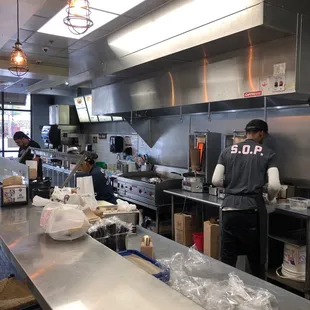 the kitchen of a restaurant