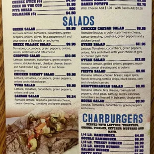 a menu for a restaurant