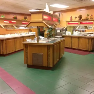 The buffet and salad bar.