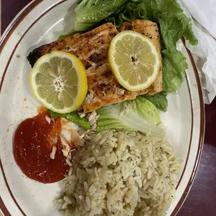 salmon with rice