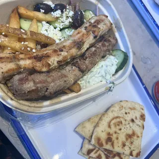 Pork Souvlaki Plate Double