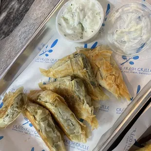 6 Spinach Pie Triangles