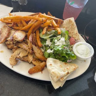 Grilled Chicken Kebobs Plate