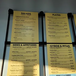 menus and prices