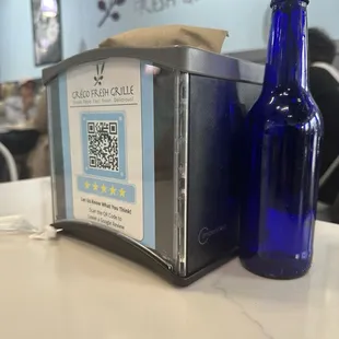 Place holder with QR code reader