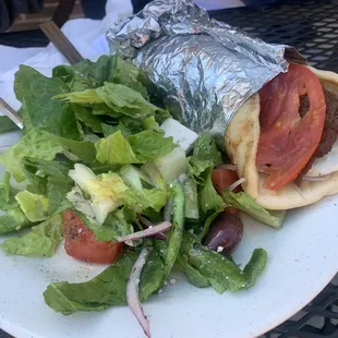 Traditional Gyro with side salad