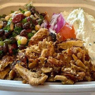 Chicken Plate with tzatziki and bean salad