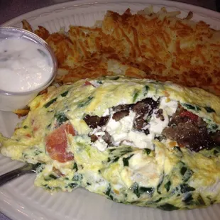 Zeus omelette w/ gyro meat