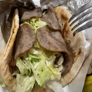 Gyro with all lettuce and almost no meat.