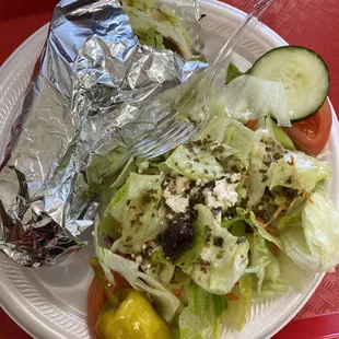 Gyro and salad