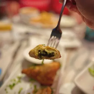 Inside the Spanakopita- ample filling and nice texture but too bland for me.