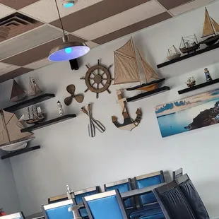 tables and chairs in a restaurant